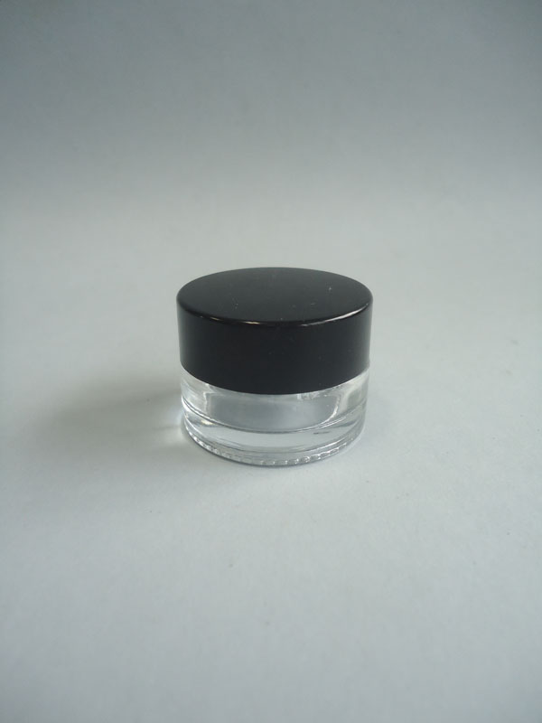 Bote vidrio tapa baquelita negra   5 ml. transparente